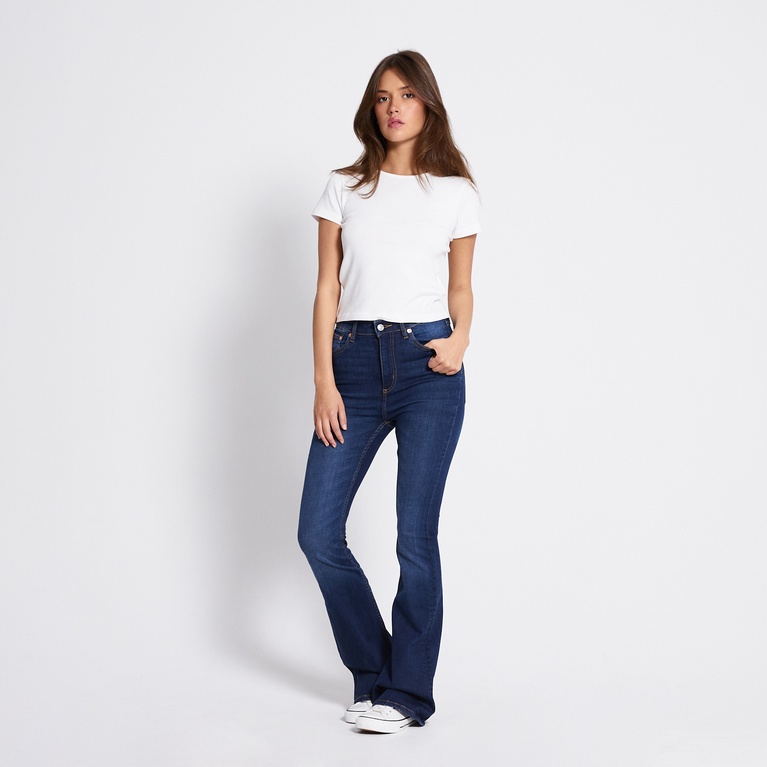High waist flare jeans "Snake Flare" Dark used